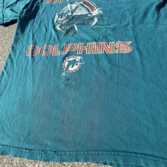 Logo Athletic Miami Dolphins T-Shirt Mens Medium Regular Teal Football NFL Y2K - Picture 2 of 6